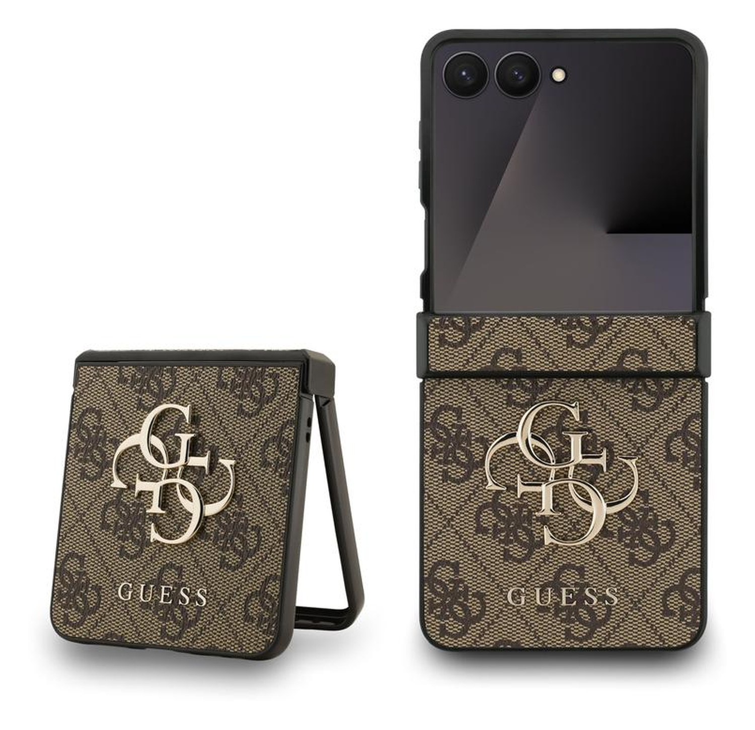 Guess Samsung Galaxy Z Flip 7 Hoesje Big 4G Logo Back Cover Bruin afbeelding 1