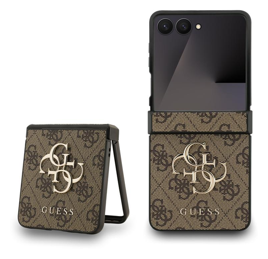Guess Samsung Galaxy Z Flip 7 Hoesje Big 4G Logo Back Cover Bruin afbeelding 1