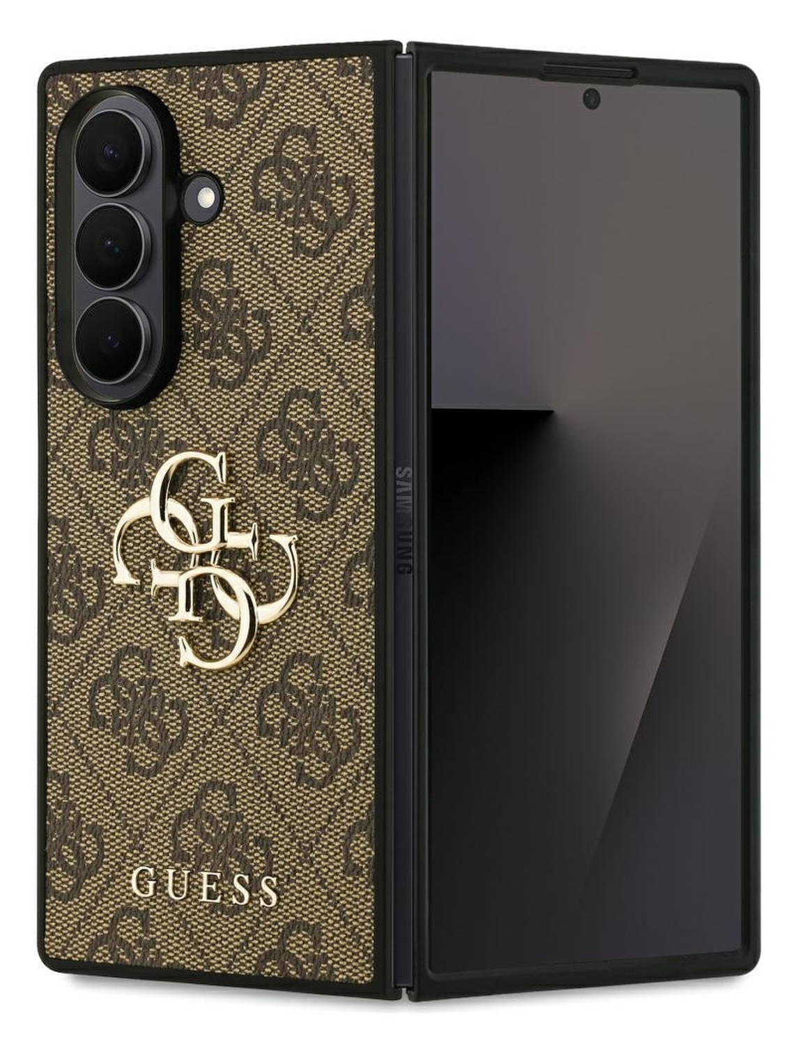 Guess Samsung Galaxy Z Fold 7 Hoesje Big 4G Logo Back Cover Bruin afbeelding 1