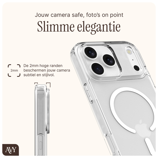 AVY Apple iPhone 17 Pro Hoesje met Koord Haakjes MagSafe Transparant afbeelding 2