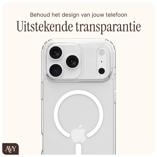 AVY Apple iPhone 17 Pro Hoesje met Koord Haakjes MagSafe Transparant afbeelding 3