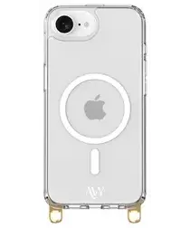 AVY Apple iPhone 16e Hoesje met Koord Haakjes MagSafe Transparant afbeelding