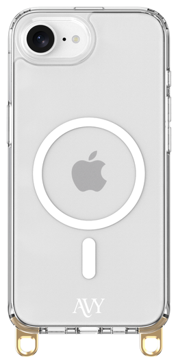 AVY Apple iPhone 16e Hoesje met Koord Haakjes MagSafe Transparant afbeelding 1
