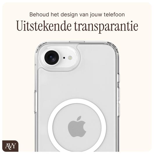 AVY Apple iPhone 16e Hoesje met Koord Haakjes MagSafe Transparant afbeelding 3