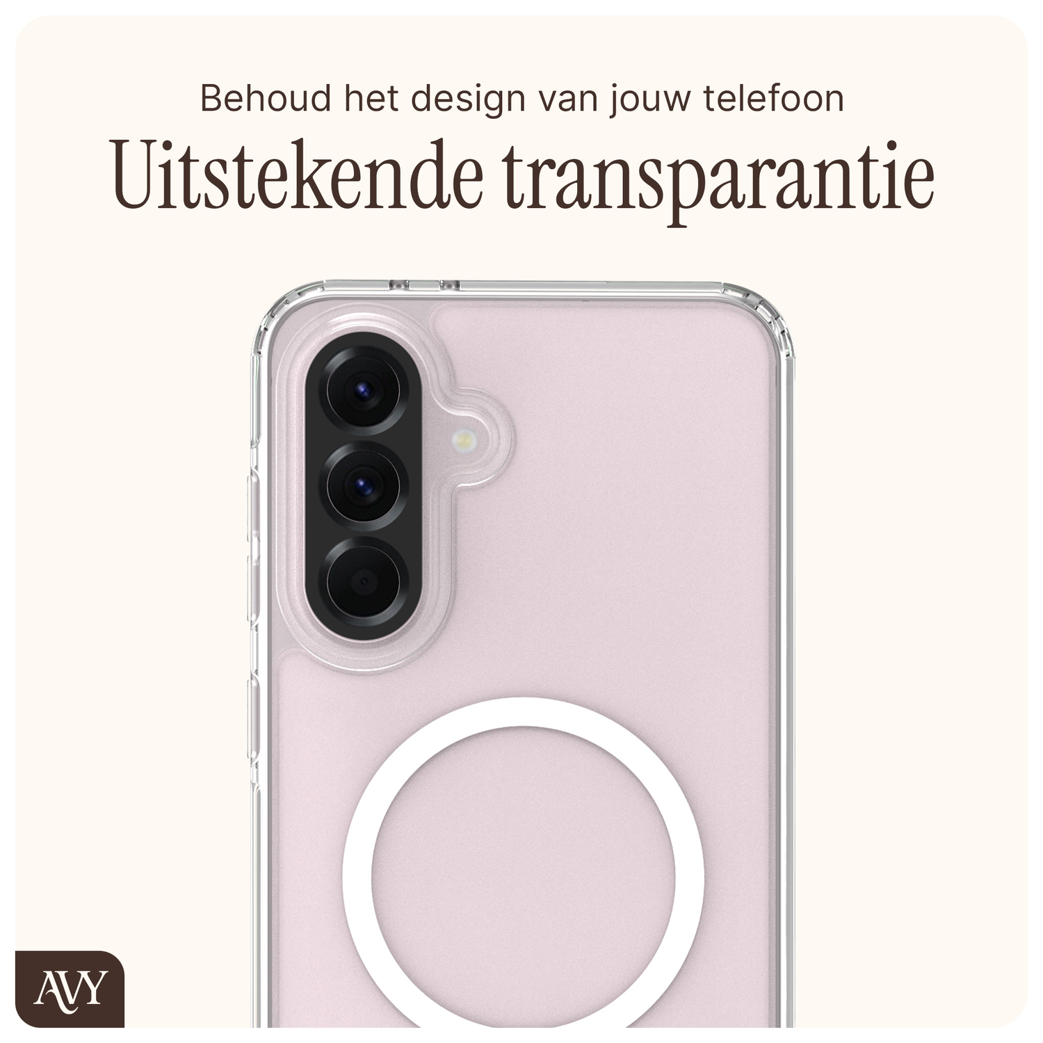 AVY Samsung Galaxy A56 / A36 Hoesje MagSafe met Koord Haakjes Transparant afbeelding 4