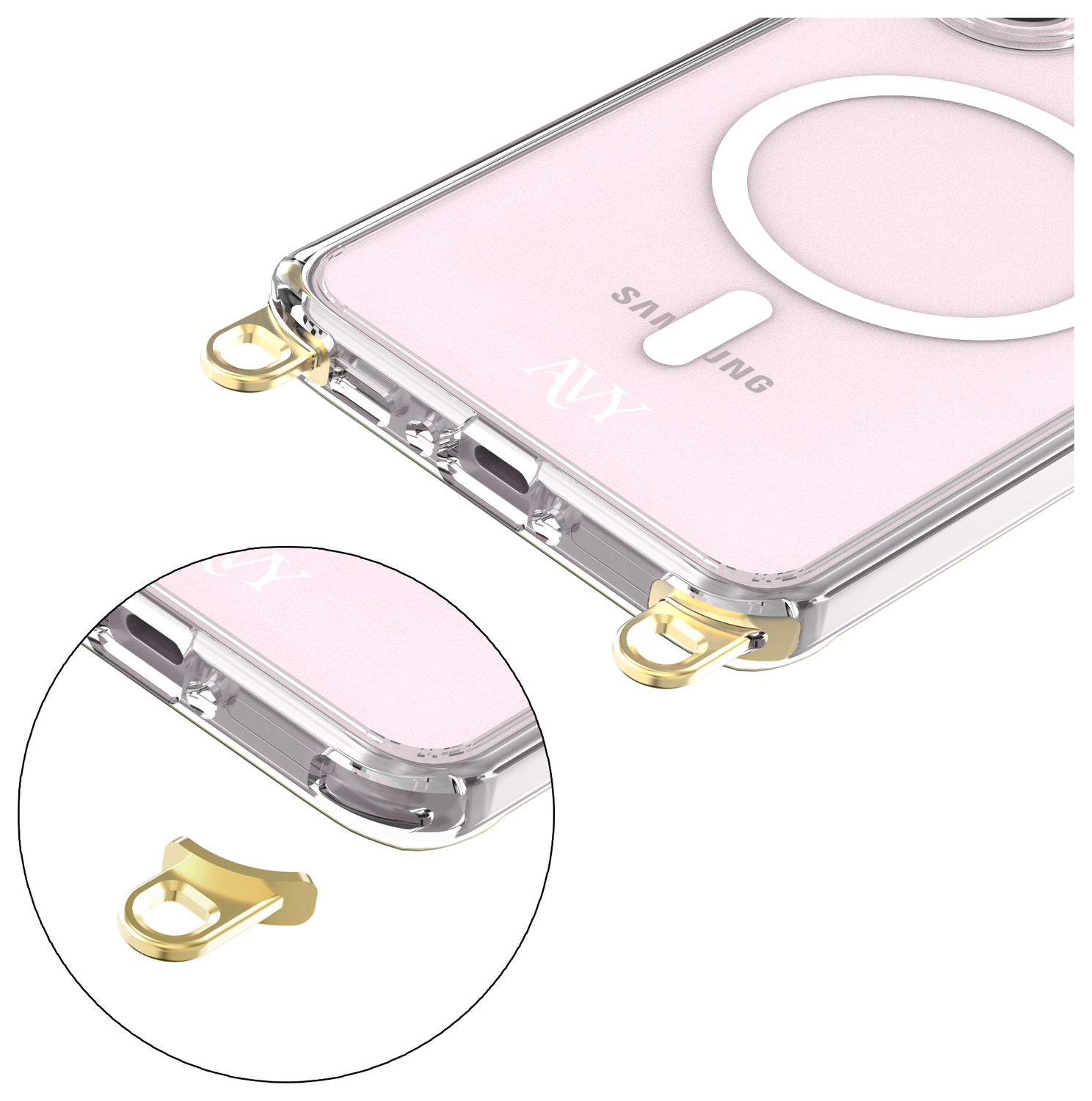 AVY Samsung Galaxy A56 / A36 Hoesje MagSafe met Koord Haakjes Transparant afbeelding 10