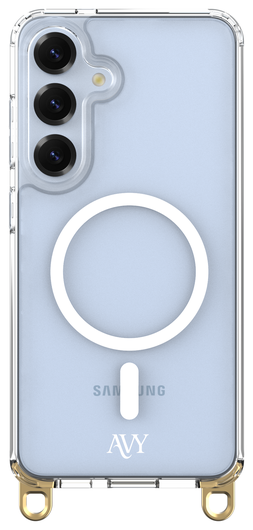 AVY Samsung Galaxy S25 / S24 Hoesje MagSafe met Koord Haakjes Transparant afbeelding 1