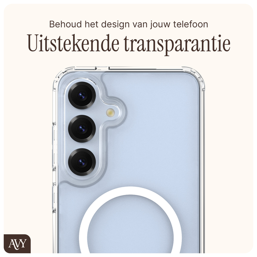 AVY Samsung Galaxy S25 / S24 Hoesje MagSafe met Koord Haakjes Transparant afbeelding 4