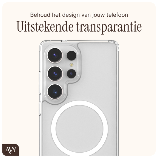 AVY Samsung Galaxy S25 Ultra Hoesje met Koord Haakjes MagSafe Transparant afbeelding 4