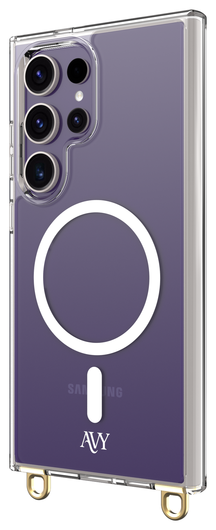 AVY Samsung Galaxy S24 Ultra Hoesje met Koord Haakjes MagSafe Transparant afbeelding 8