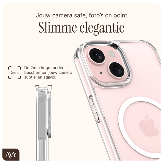 AVY Apple iPhone 15 Hoesje met Koord Haakjes MagSafe Transparant afbeelding 4