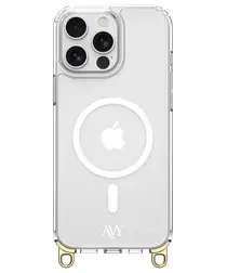 AVY Apple iPhone 15 Pro Max Hoesje met Koord Haakjes MagSafe Transparant afbeelding