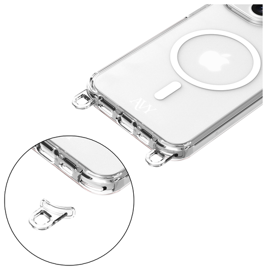 AVY Apple iPhone 15 Pro Max Hoesje met Koord Haakjes MagSafe Transparant afbeelding 8