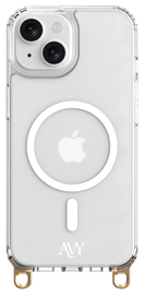 AVY Apple iPhone 14 / 13 Hoesje met Koord Haakjes MagSafe Transparant