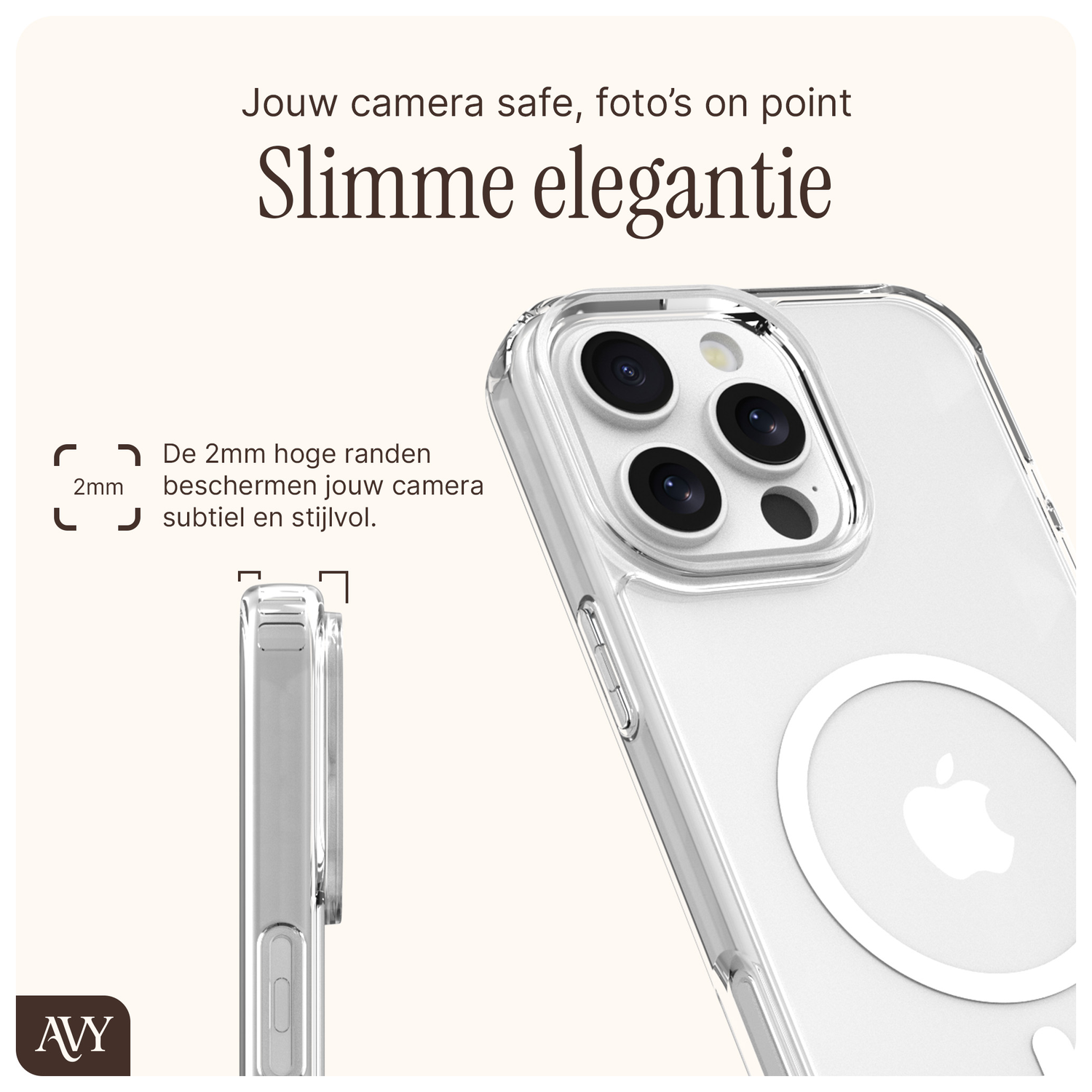 AVY Apple iPhone 14 Pro Hoesje met Koord Haakjes MagSafe Transparant afbeelding 2