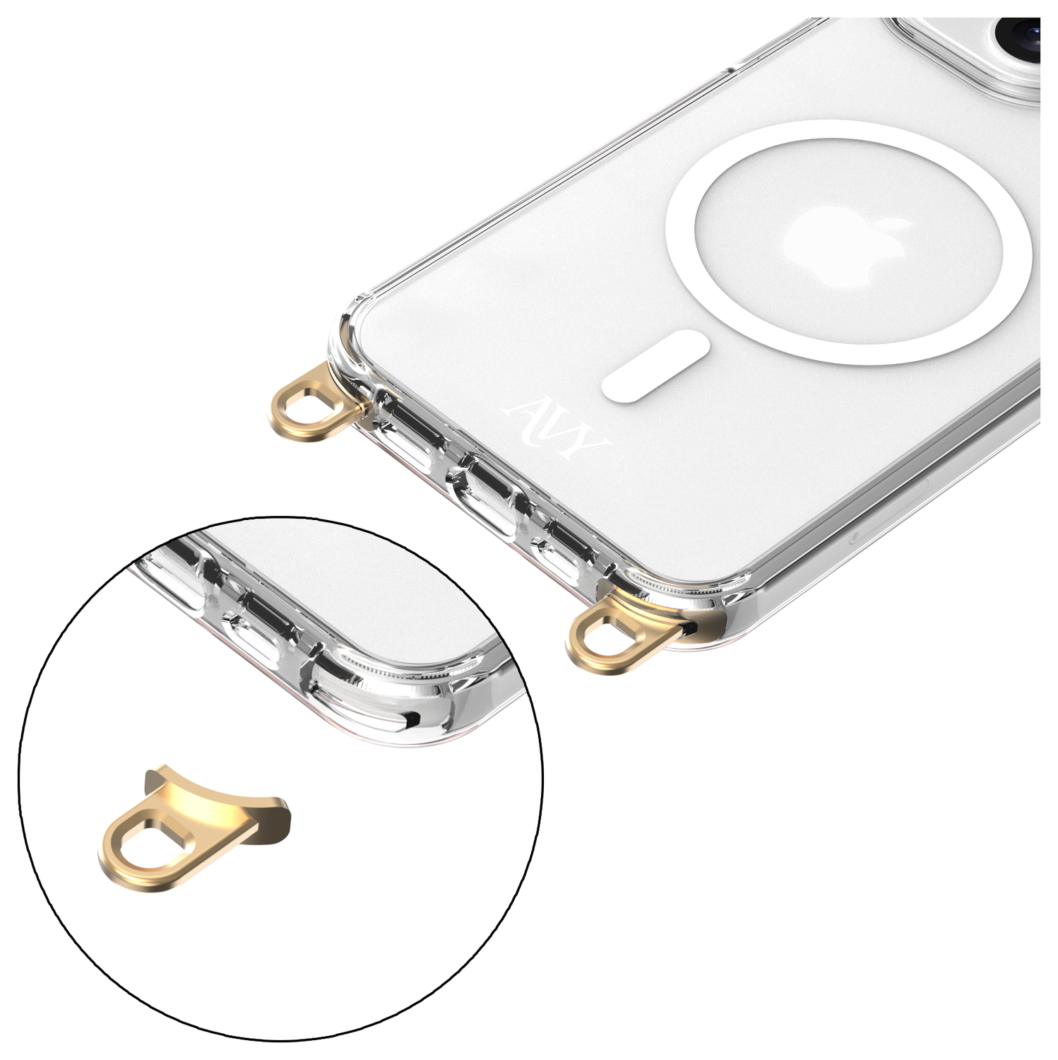 AVY Apple iPhone 14 Pro Hoesje met Koord Haakjes MagSafe Transparant afbeelding 8