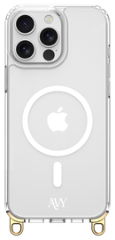 AVY Apple iPhone 13 Pro Hoesje met Koord Haakjes MagSafe Transparant