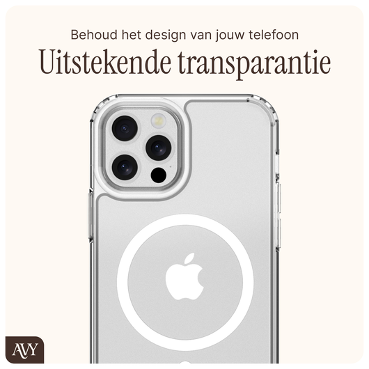 AVY Apple iPhone 12 / 12 Pro Hoesje met Koord Haakjes MagSafe Transparant afbeelding 4