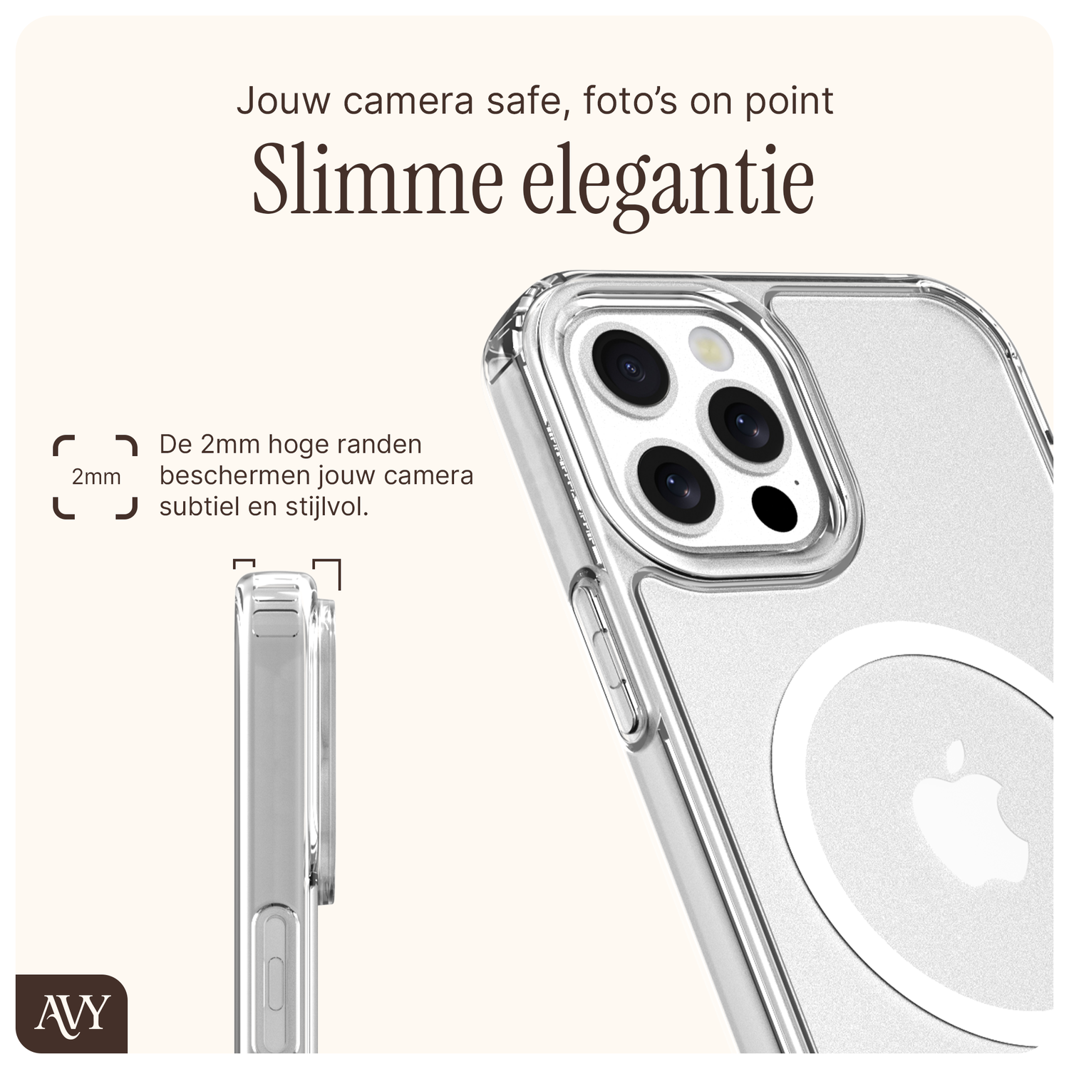 AVY Apple iPhone 12 Pro Max Hoesje met Koord Haakjes MagSafe Transparant afbeelding 2