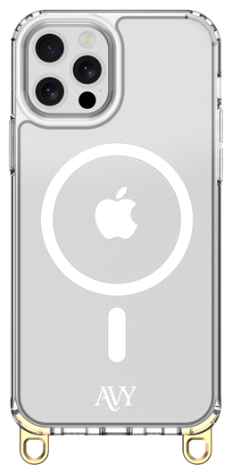 AVY Apple iPhone 12 Pro Max Hoesje met Koord Haakjes MagSafe Transparant afbeelding 1