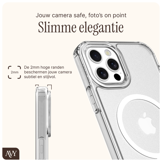 AVY Apple iPhone 12 Pro Max Hoesje met Koord Haakjes MagSafe Transparant afbeelding 2