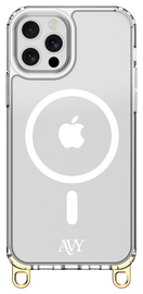AVY Apple iPhone 12 Pro Max Hoesje met Koord Haakjes MagSafe Transparant
