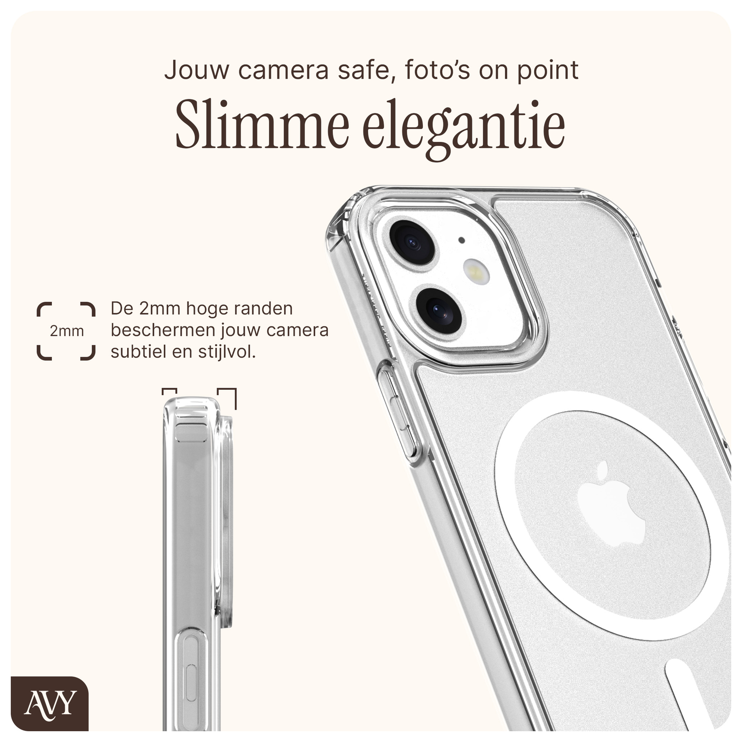 AVY Apple iPhone 11 Hoesje met Koord Haakjes MagSafe Transparant afbeelding 2