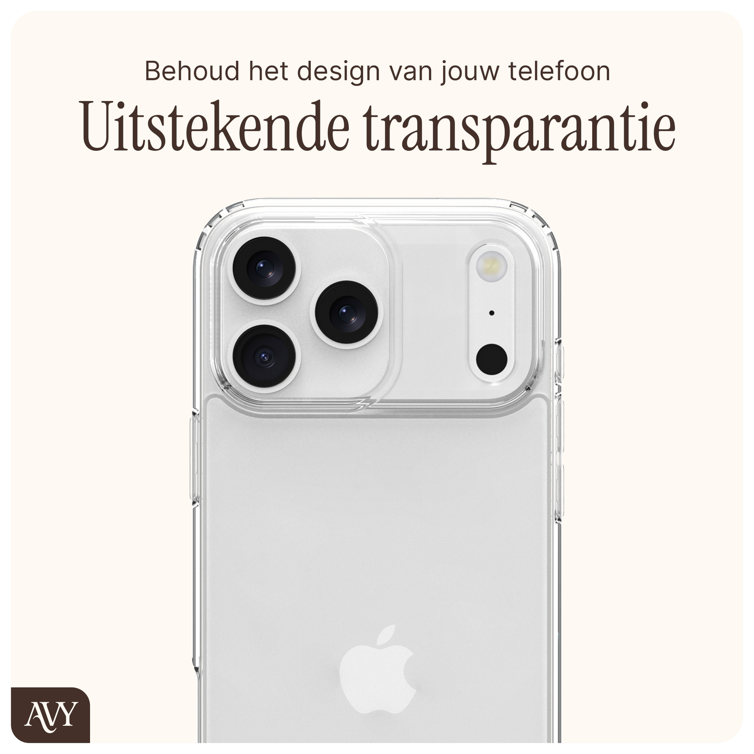 AVY Apple iPhone 17 Pro Hoesje met Koord Haakjes Transparant afbeelding 3