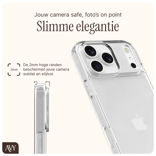 AVY Apple iPhone 17 Pro Hoesje met Koord Haakjes Transparant afbeelding 2