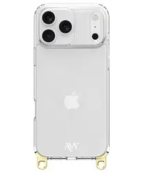 AVY Apple iPhone 17 Pro Max Hoesje met Koord Haakjes Transparant afbeelding
