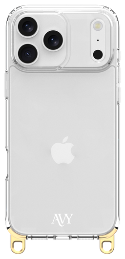 AVY Apple iPhone 17 Pro Max Hoesje met Koord Haakjes Transparant afbeelding 1