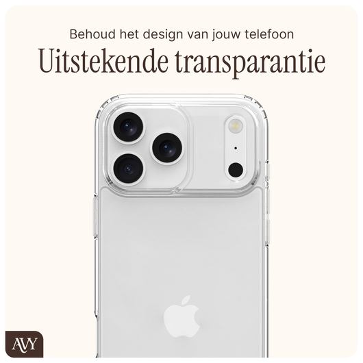 AVY Apple iPhone 17 Pro Max Hoesje met Koord Haakjes Transparant afbeelding 3