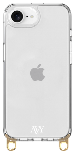 AVY Apple iPhone 16e Hoesje met Koord Haakjes Transparant afbeelding 1