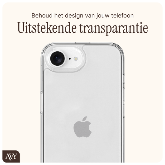 AVY Apple iPhone 16e Hoesje met Koord Haakjes Transparant afbeelding 3