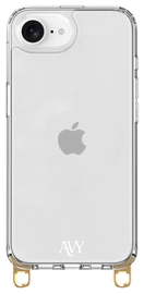 AVY Apple iPhone 16e Hoesje met Koord Haakjes Transparant