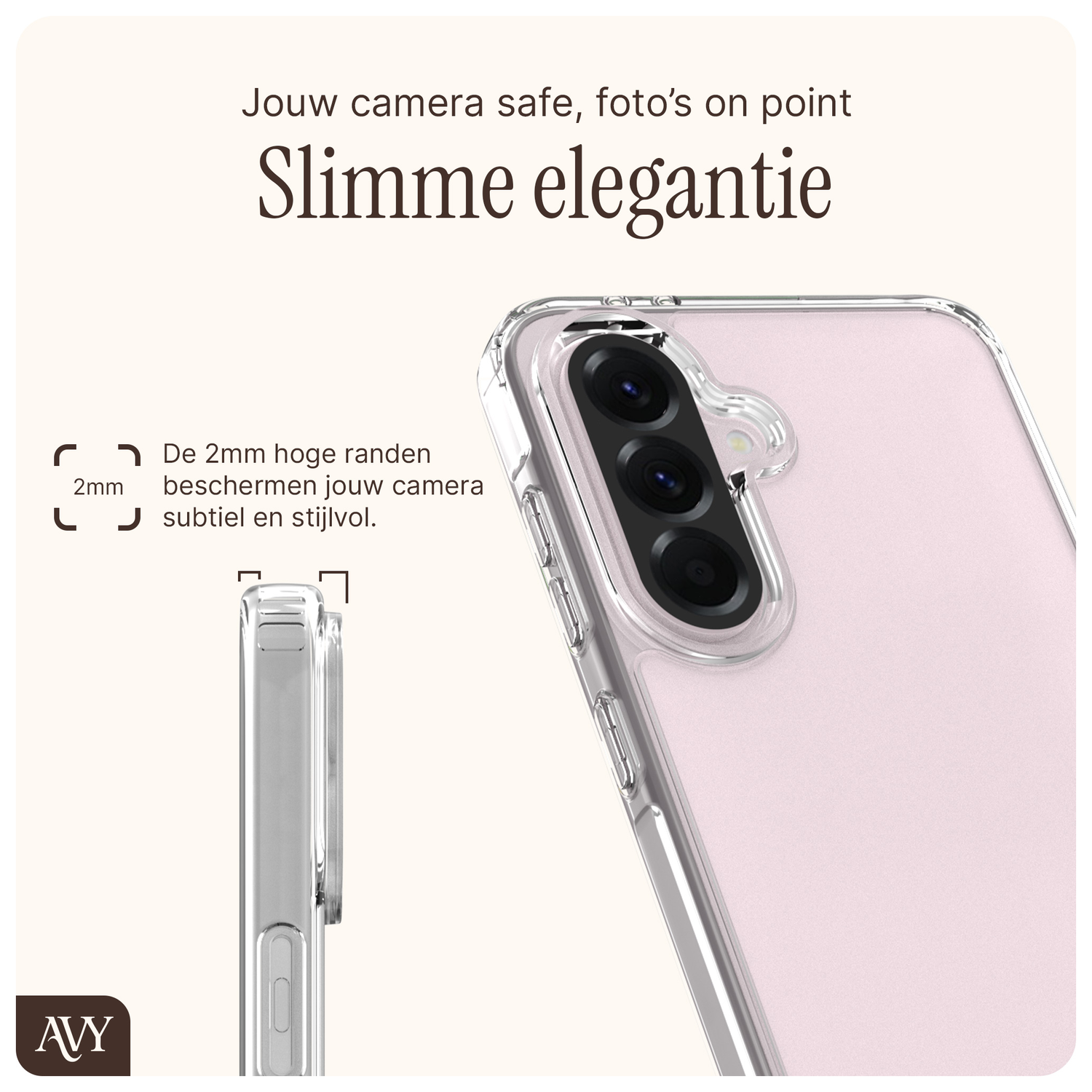 AVY Samsung Galaxy A56 / A36 Hoesje met Koord Haakjes Transparant afbeelding 2