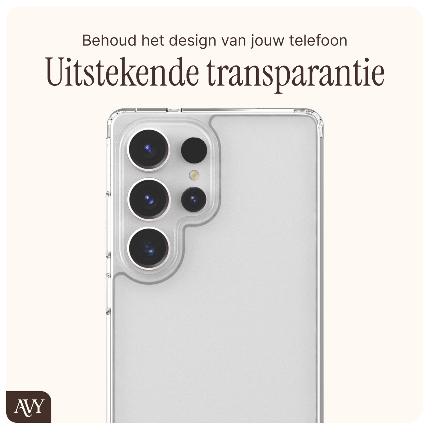 AVY Samsung Galaxy S25 Ultra Hoesje met Koord Haakjes Transparant afbeelding 4