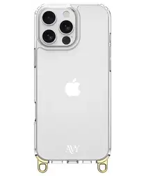 AVY Apple iPhone 16 Pro Max Hoesje met Koord Haakjes Transparant afbeelding