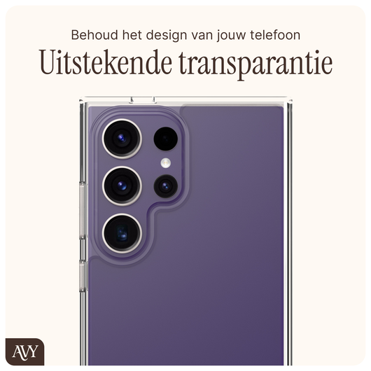 AVY Samsung Galaxy S24 Ultra Hoesje met Koord Haakjes Transparant afbeelding 4