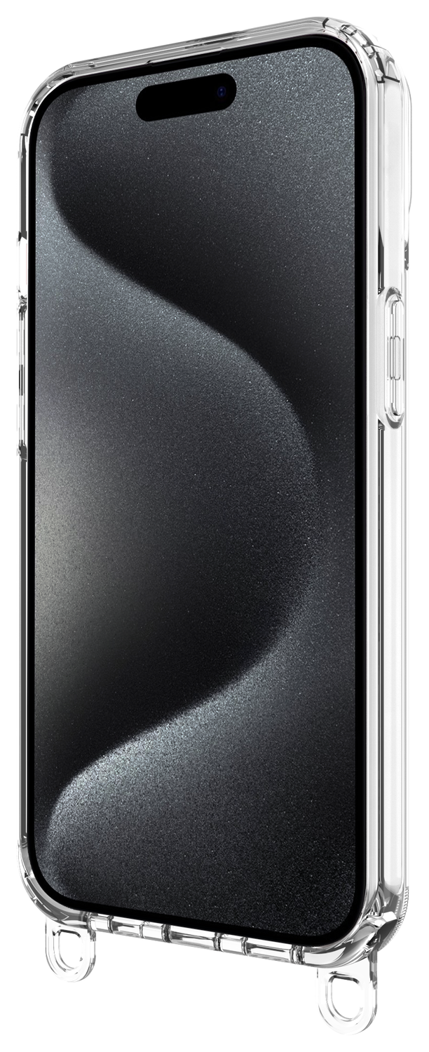 AVY Apple iPhone 15 Pro Hoesje met Koord Haakjes Transparant afbeelding 13