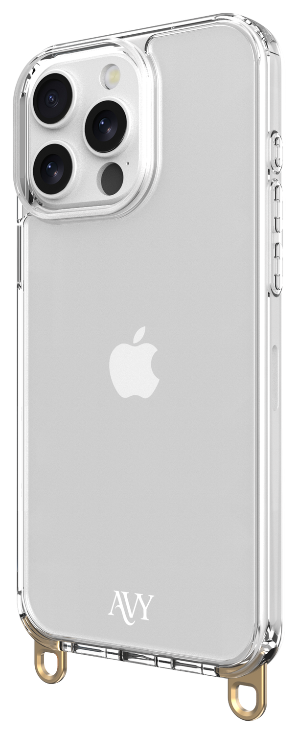 AVY Apple iPhone 15 Pro Hoesje met Koord Haakjes Transparant afbeelding 12