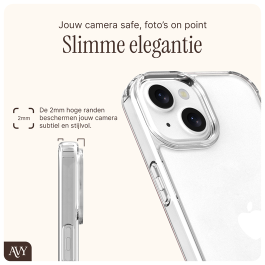 AVY Apple iPhone 14 / 13 Hoesje met Koord Haakjes Transparant afbeelding 2