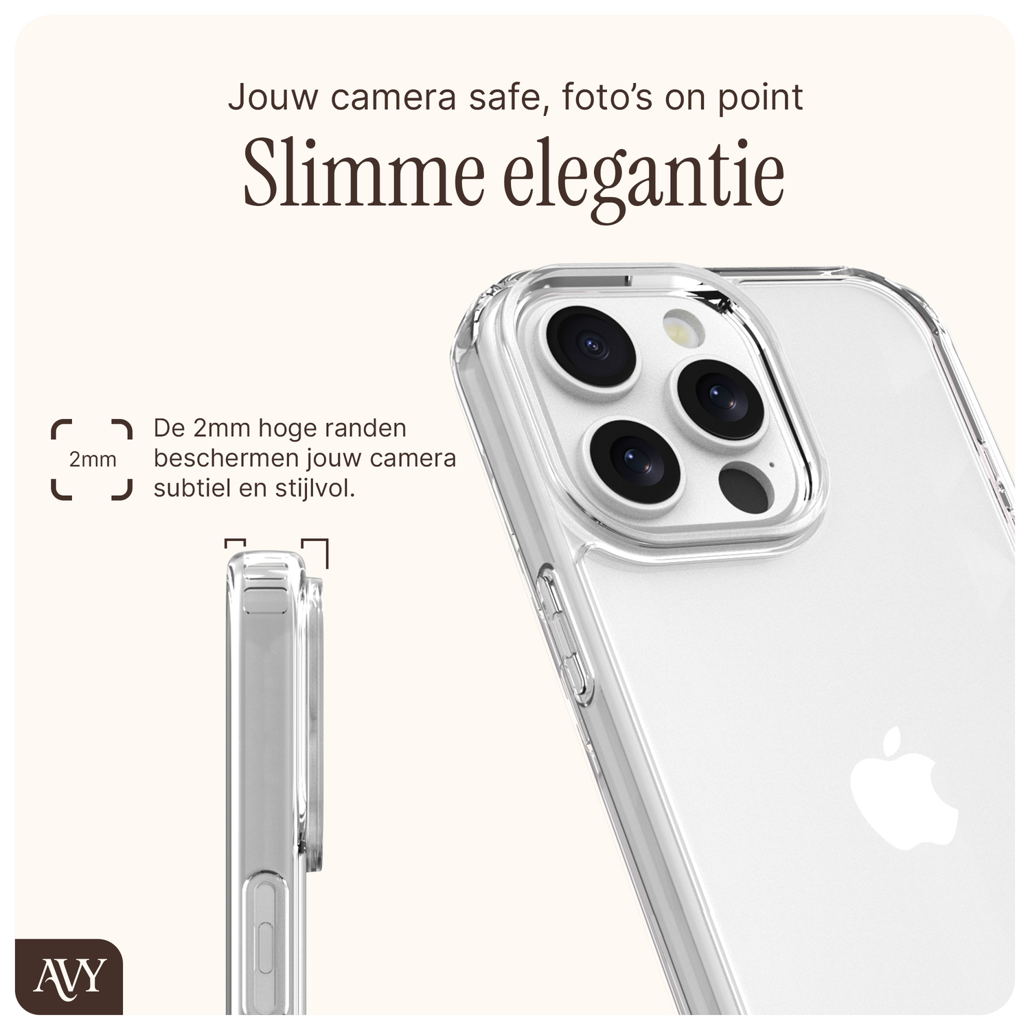 AVY Apple iPhone 13 Pro Hoesje met Koord Haakjes Transparant afbeelding 2