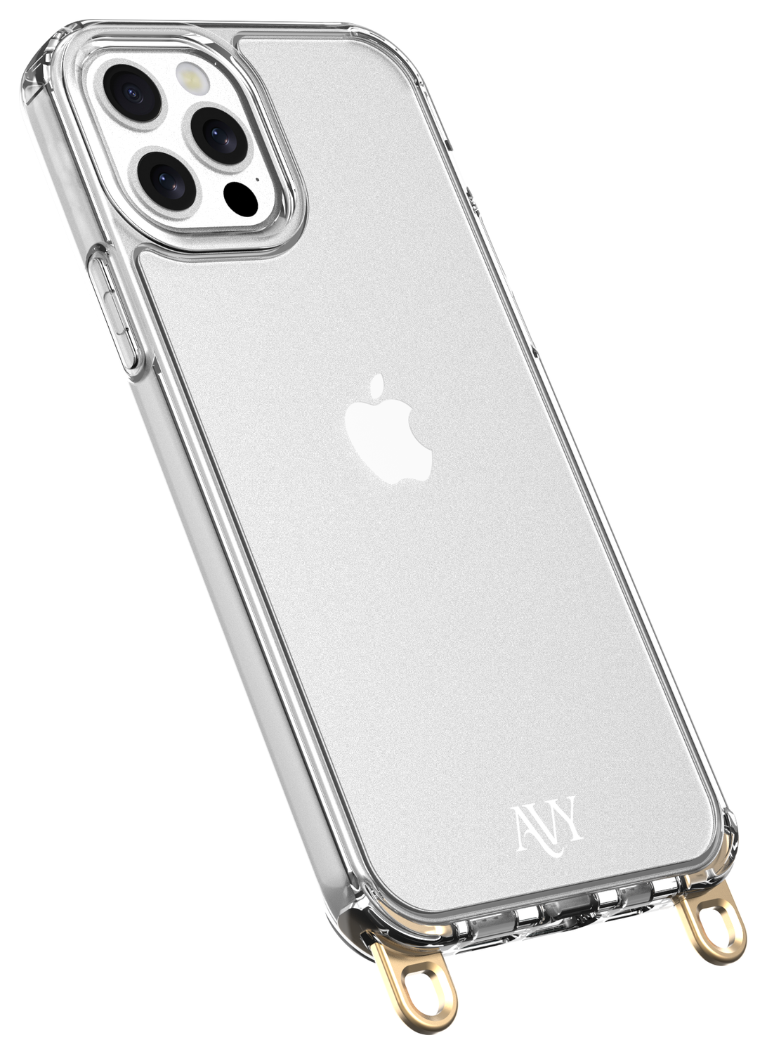 AVY Apple iPhone 12 / 12 Pro Hoesje met Koord Haakjes Transparant afbeelding 9