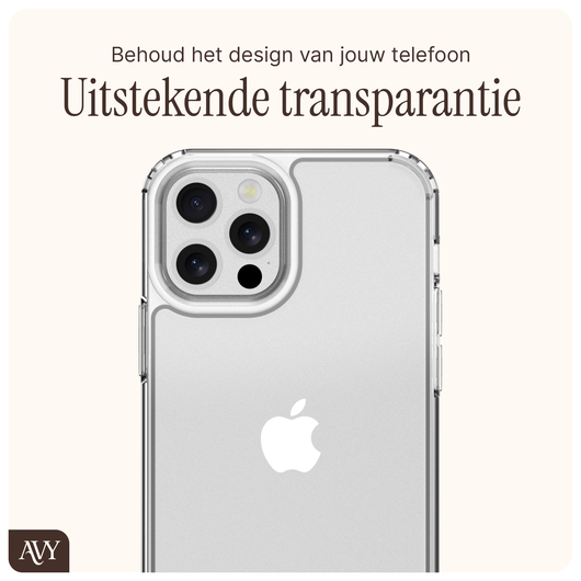 AVY Apple iPhone 12 / 12 Pro Hoesje met Koord Haakjes Transparant afbeelding 4