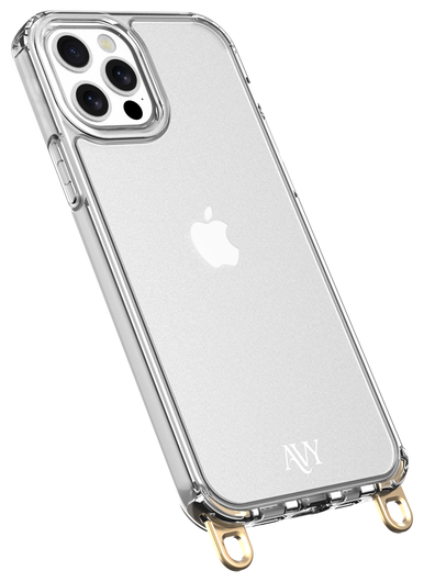 AVY Apple iPhone 12 / 12 Pro Hoesje met Koord Haakjes Transparant afbeelding 9