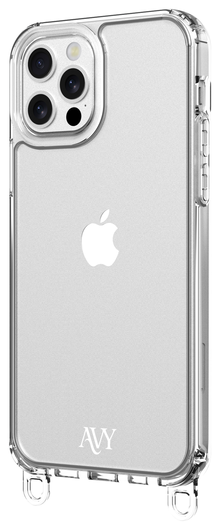 AVY Apple iPhone 12 / 12 Pro Hoesje met Koord Haakjes Transparant afbeelding 11