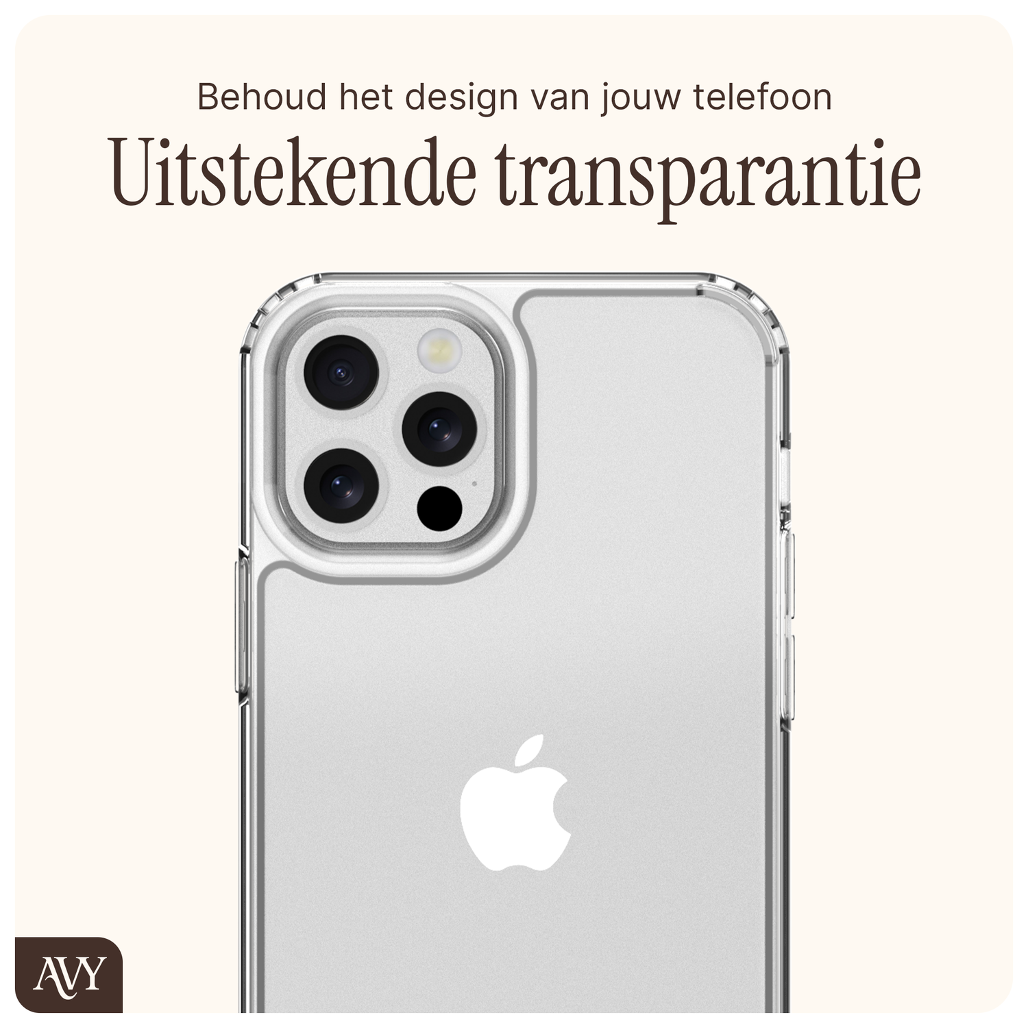 AVY Apple iPhone 12 Pro Max Hoesje met Koord Haakjes Transparant afbeelding 5