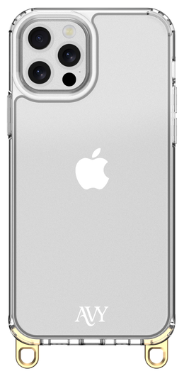 AVY Apple iPhone 12 Pro Max Hoesje met Koord Haakjes Transparant afbeelding 1