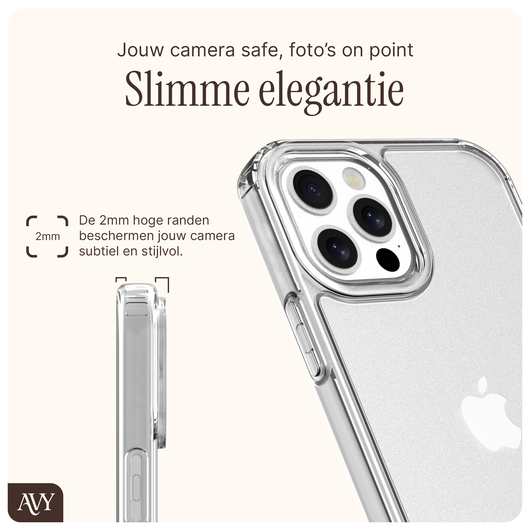 AVY Apple iPhone 12 Pro Max Hoesje met Koord Haakjes Transparant afbeelding 2